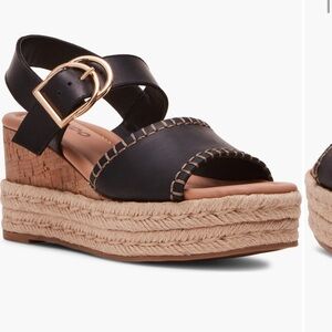 Blondo black wedge cork espadrille sandals NWOT !!